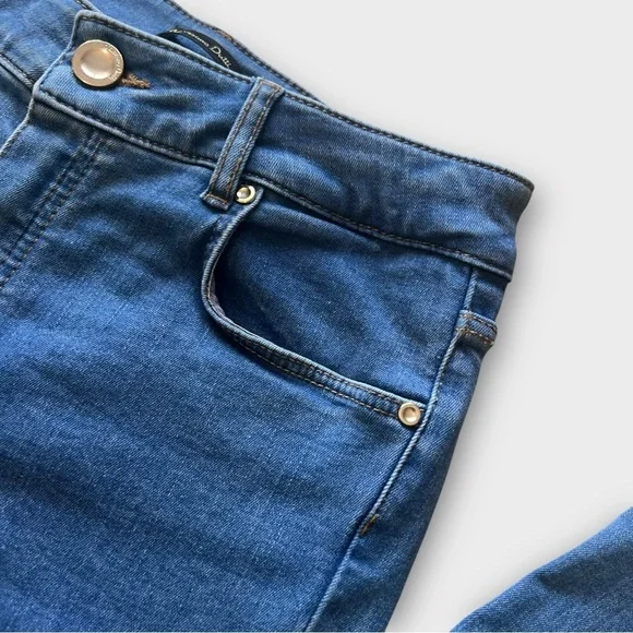 Massimo Dutti Boho Flower Embroidered High Waisted Stretch Skinny Jeans Size 4 - Picture 2 of 11